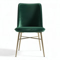 Groene fluwelen eetkamerstoel met metalen poten 45 x 45 x 90cm