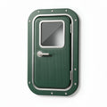 Groene metalen deur met venster afmetingen 60 x 40 x 10cm