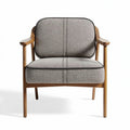 Stoel met houten frame en stofbekleding in grijs 80 x 70 x 80cm