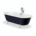 Vrijstaande badkuip in donkerblauw met chrome kraan 170 x 75 x 60cm