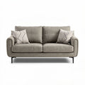 Tweed bank van 180 x 90 x 85cm met kussens in lichtgrijs